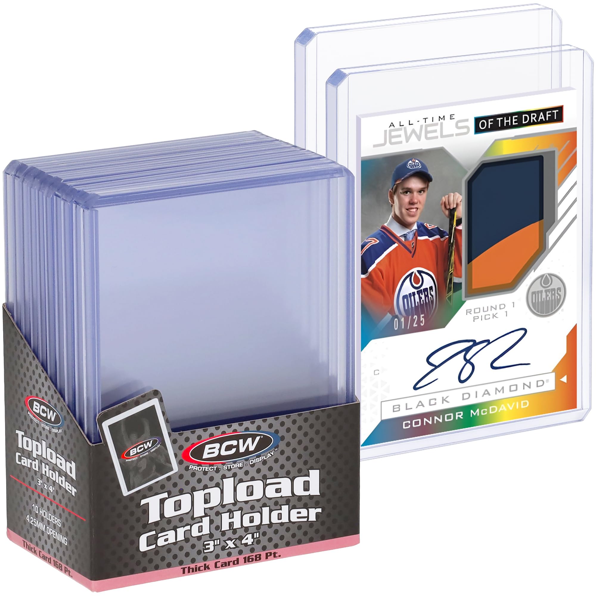 BCW 108 PT. Thick Card Topload Holder - Pack of 1 | Durable Rigid PVC Toploader | Toploaders for Memorabilia, Jersey, Patch, and Relic Cards