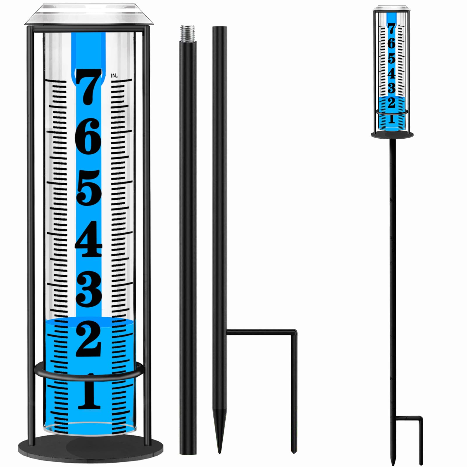 Weather Station with Rain Gauge Outdoor, Home Weather Stations Wireless Indoor Outdoor with Digital Rain Gauges, Thermometer, Barometer, Hygrometer, Atomic Clock, Weather Forecast, with 3 Sensor