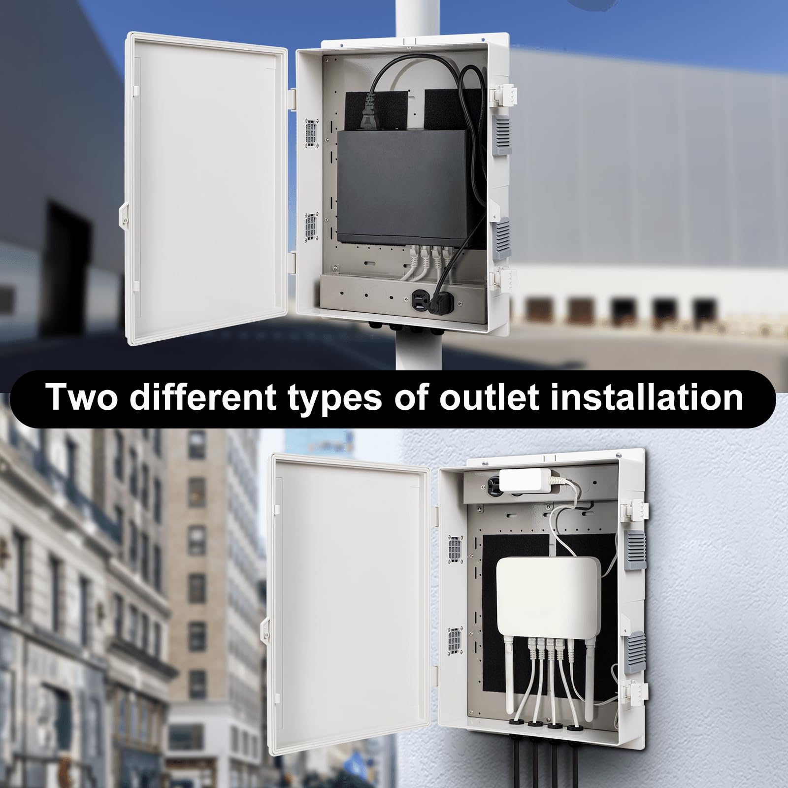 Namunanee Outdoor Electrical Junction Box, ABS Water Resistant Enclosure with Internal Mounting Panel & Hinged Cover, 9.2" H* 7" L* 4.6" W