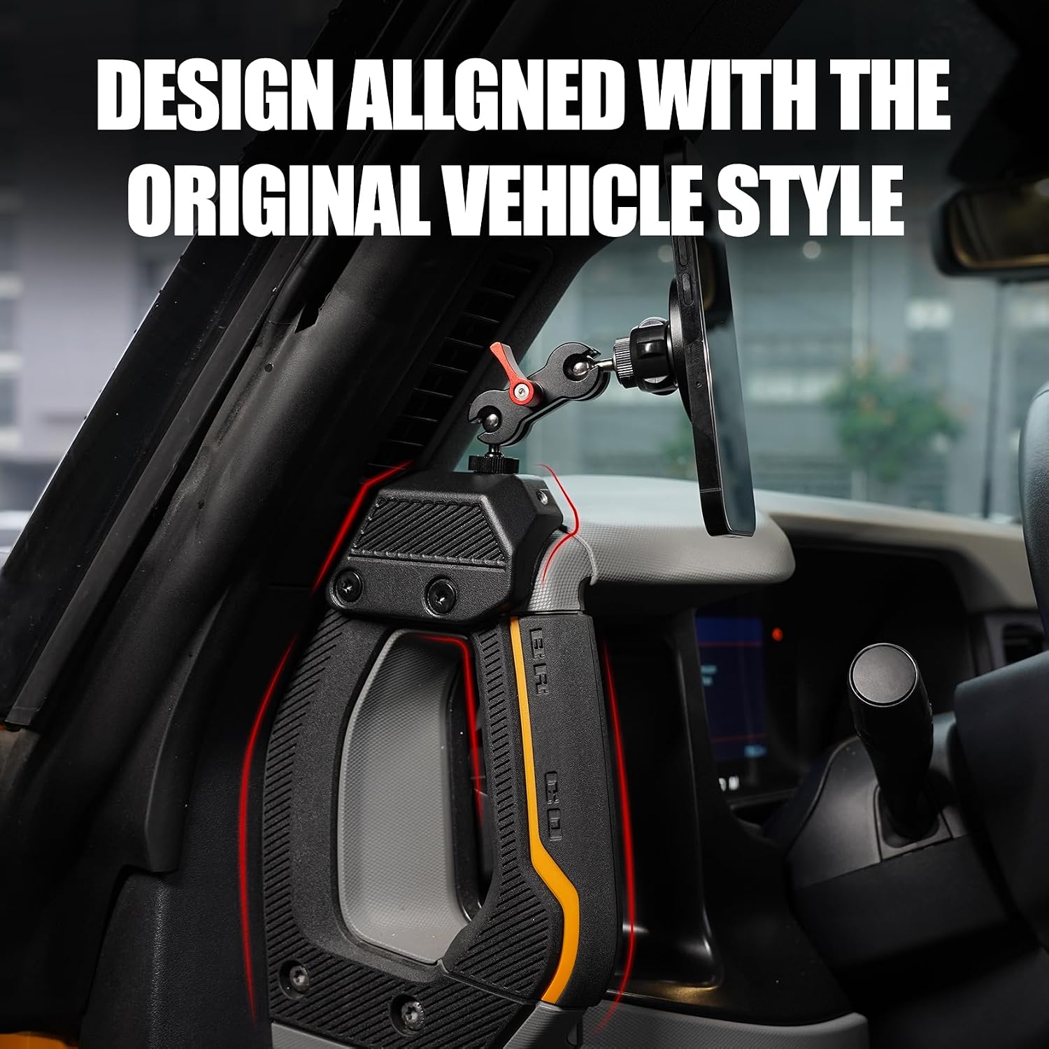 Mabett Magnetic Phone Holder for Ford Bronco 2026 2021-2025, Adjustable Angles 360°Phone Mount for Bronco Accessories