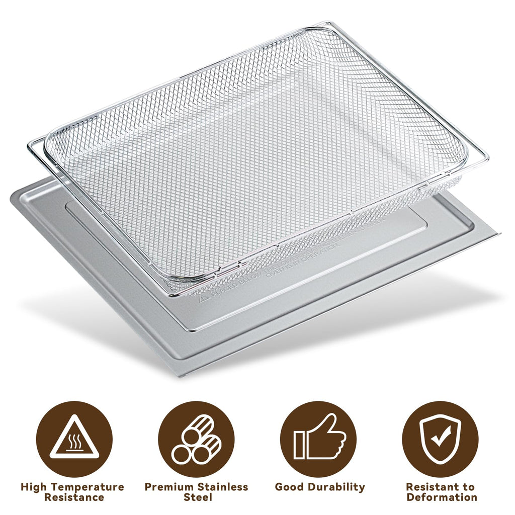 Replacement Baking Pan and Parchment Paper for Ninja Foodi SP101, Black Non-stick Baking Tray Air Fryer Liners Air Fryer Oven Accessories for Ninja Flip Toaster Oven