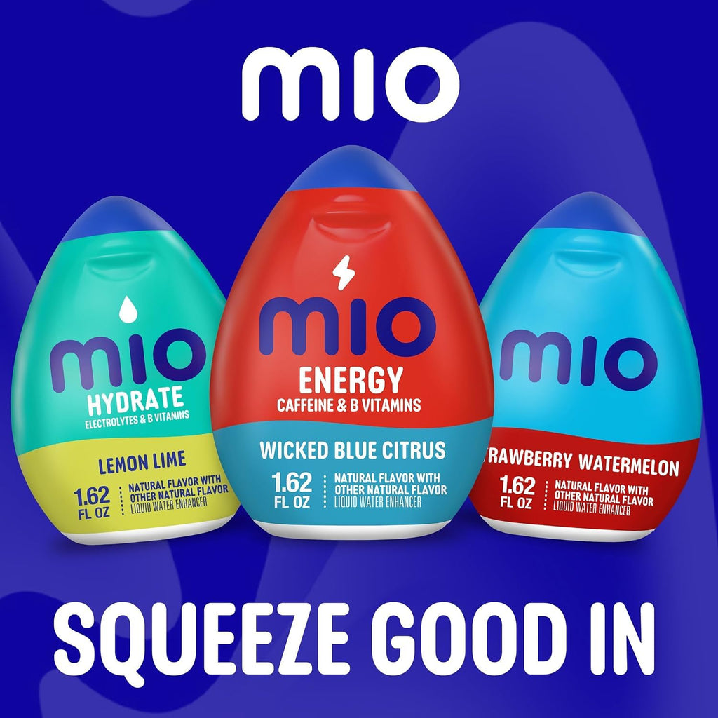 Mio Liquid Water Enhancer Patriotic 4th of July Bundle – Red, White & Blue Drink Mix with Cherry Blackberry & Wicked Blue Citrus Energy, 12 Count (6 of Each), 1.62 oz (Variety Pack)
