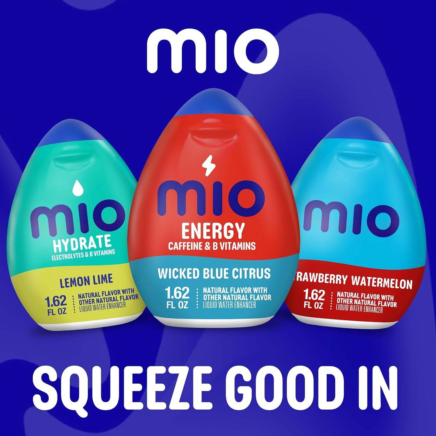 Mio Liquid Water Enhancer Patriotic 4th of July Bundle – Red, White & Blue Drink Mix with Cherry Blackberry & Wicked Blue Citrus Energy, 12 Count (6 of Each), 1.62 oz (Variety Pack)
