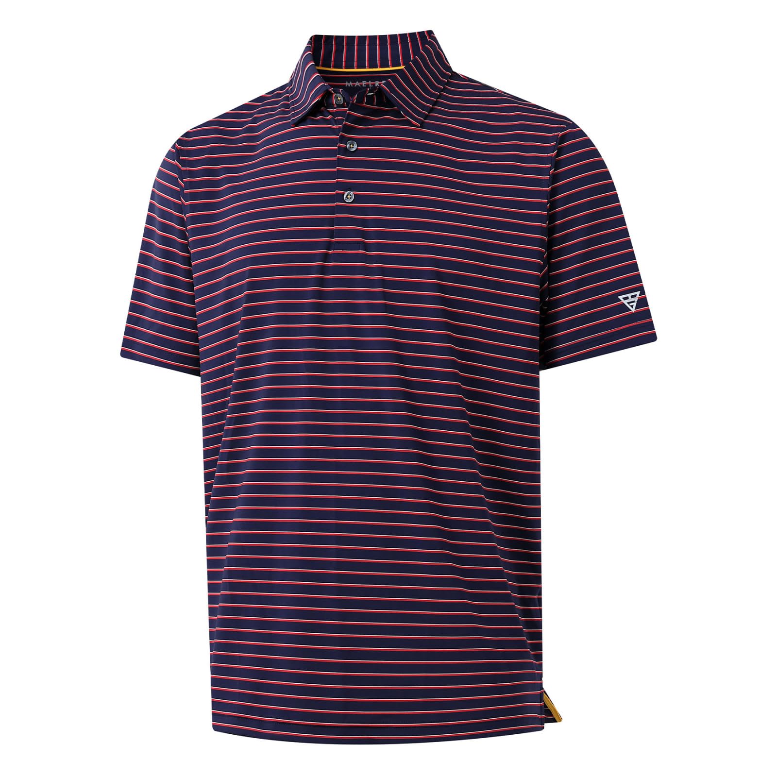 Rouen Mens Polo Shirts Short Sleeve Dry Fit Performance Moisture Wicking Causal Striped Polo Collared Golf Shirts for Men