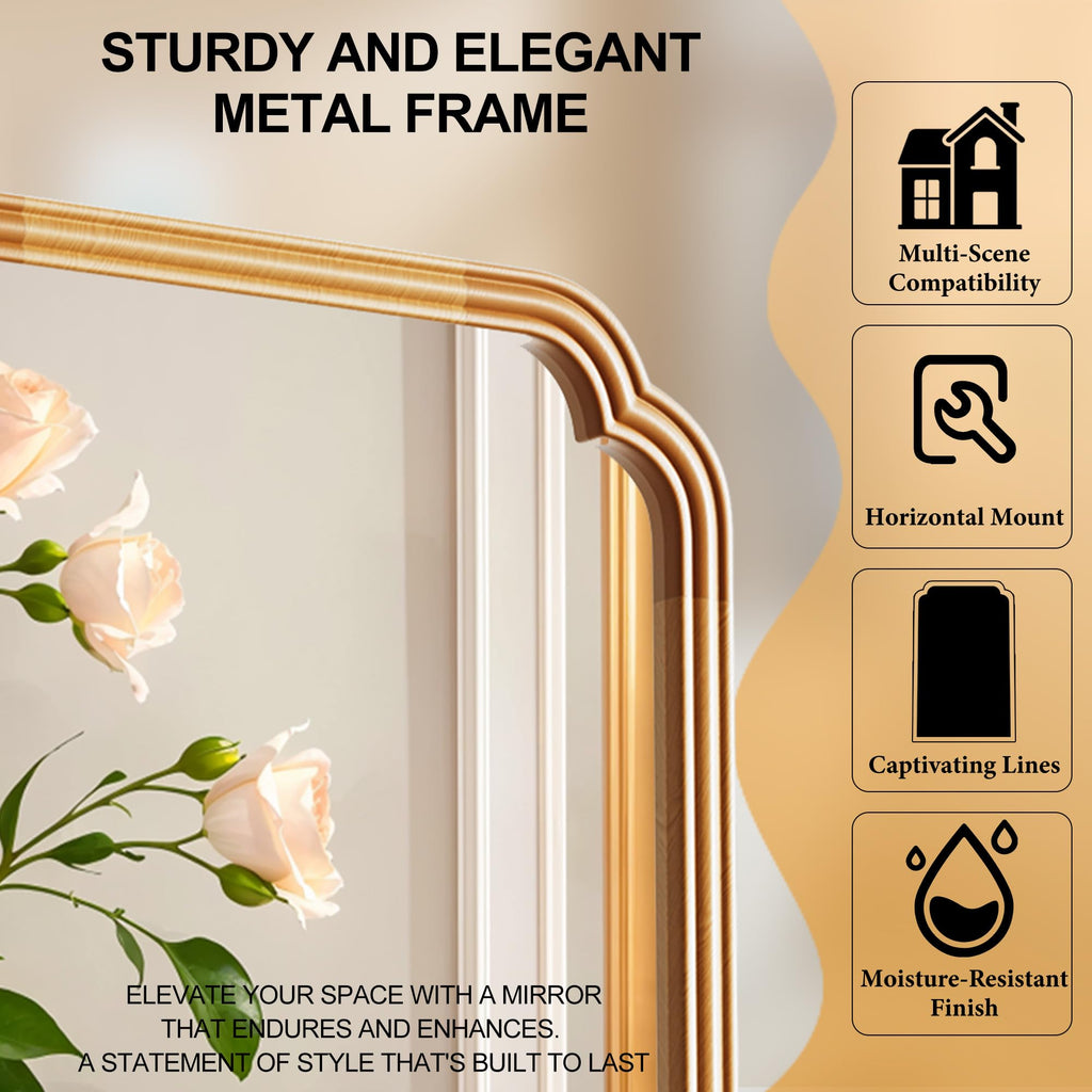 Ferytange 18X24 Inch Black Mirror for Wall with Metal Frame Rectangular Rounded Bathroom Vanity Mirror Anti-Rust, Hangs (Black 18" x 24")