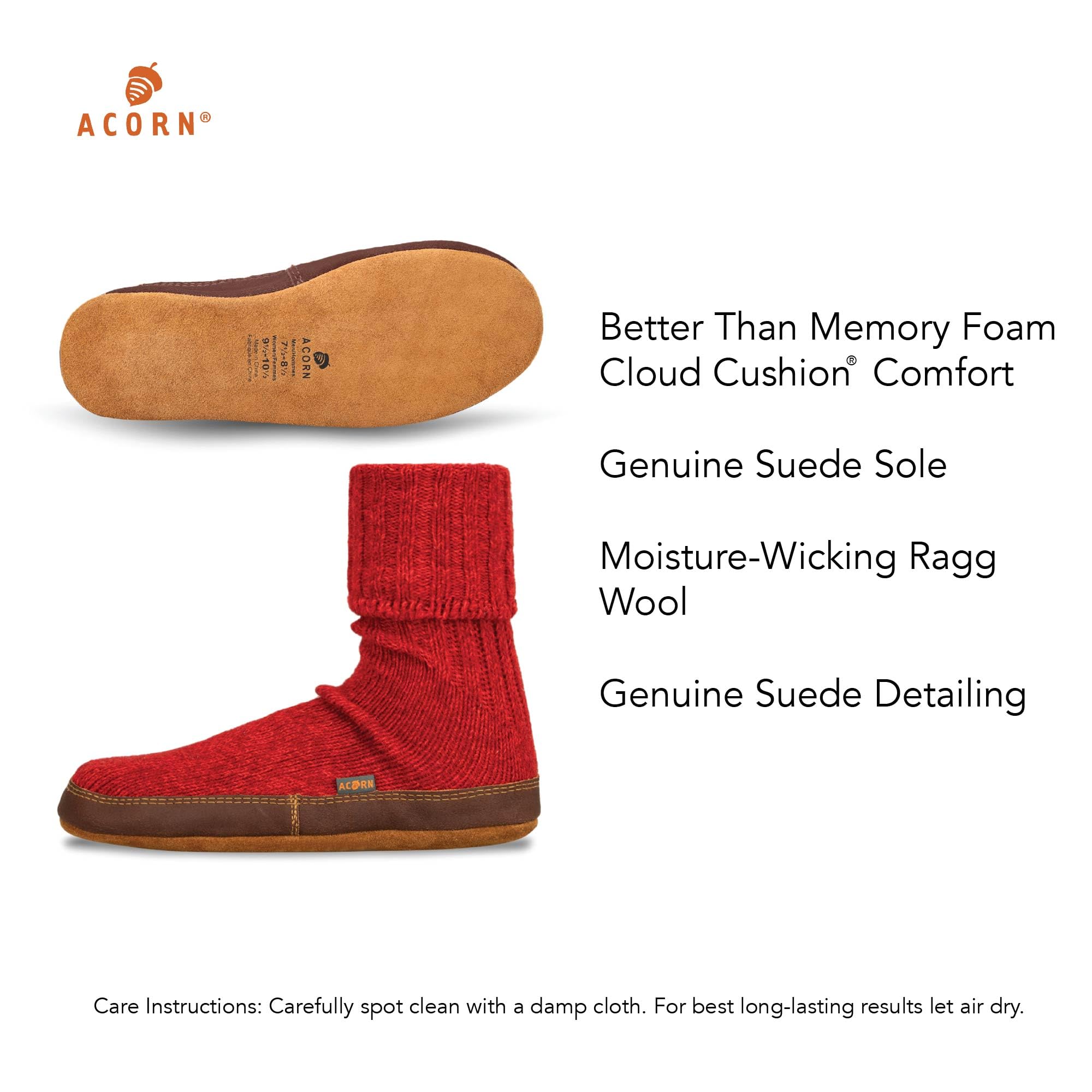 Men's and Women's Original Slipper Sock - Comfortable Men's and Women's Slipper Sock with Cloud-Like Feel, Soft and Moisture Wicking Crew Length, Genuine Suede Sole