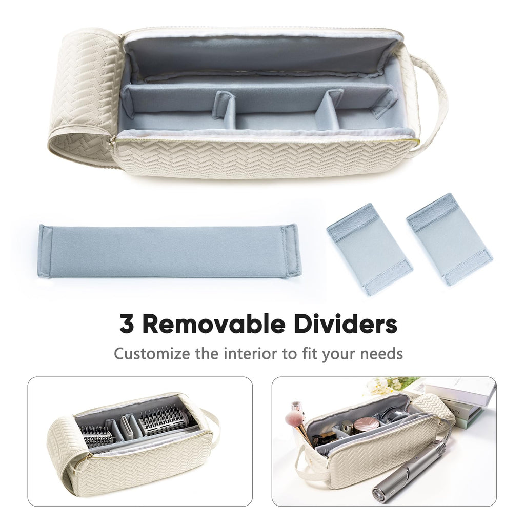 Large Hair Tools Travel Bag with Iron Mat - 2in1 Hair Tools Organizer for Hair Dryer Brush, Flat Irons, Straighteners, Curling Irons, Hair Bag, Makeup Bag, Cosmetic Bag for Travel Essentials