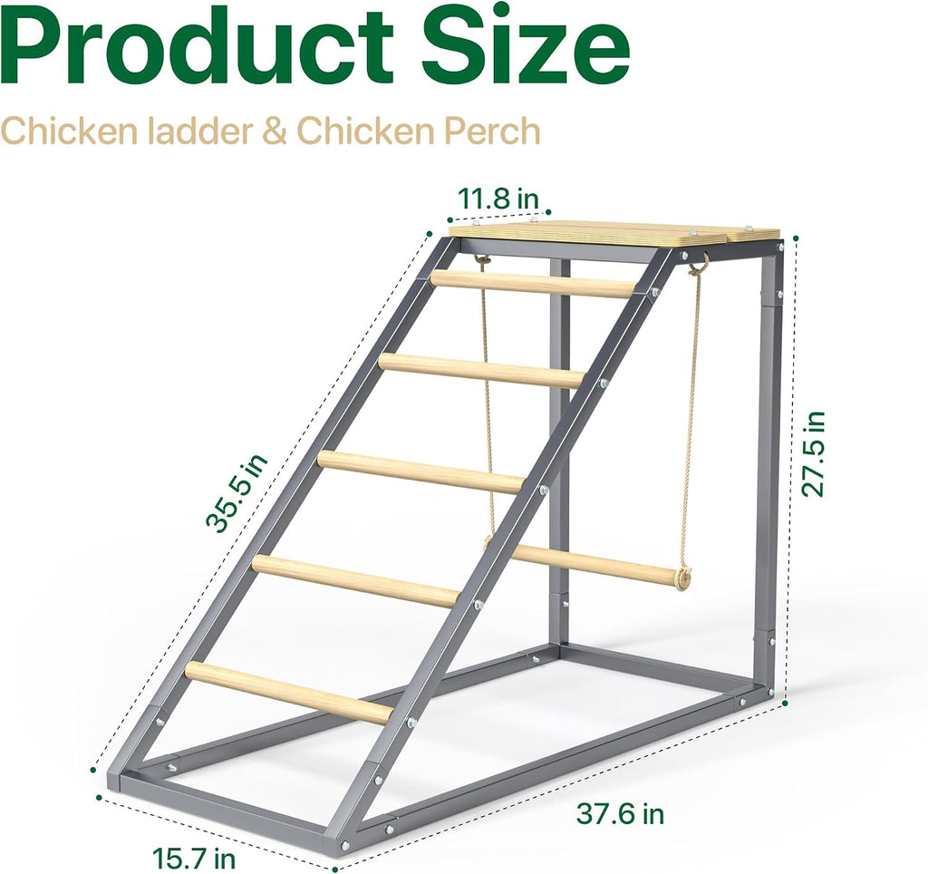 Chicken Coop Roosting Perch Essentials：Perfect for Backyard Poultry, Easy Installation &,Farm Roost Toys for Chickens(37.5''L x 15.7'' W x 27.5H'')