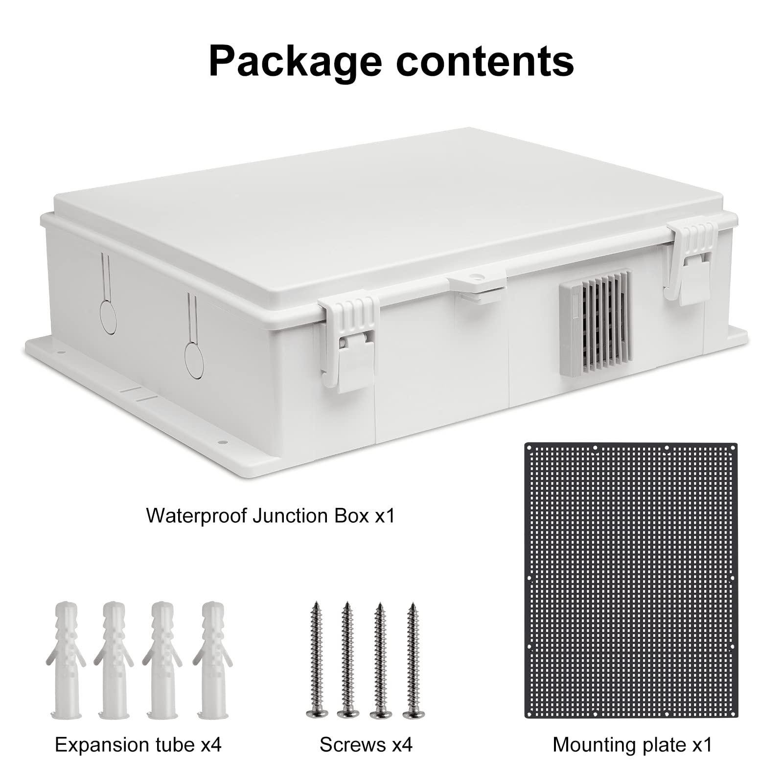 Namunanee Outdoor Electrical Junction Box, ABS Water Resistant Enclosure with Internal Mounting Panel & Hinged Cover, 9.2" H* 7" L* 4.6" W