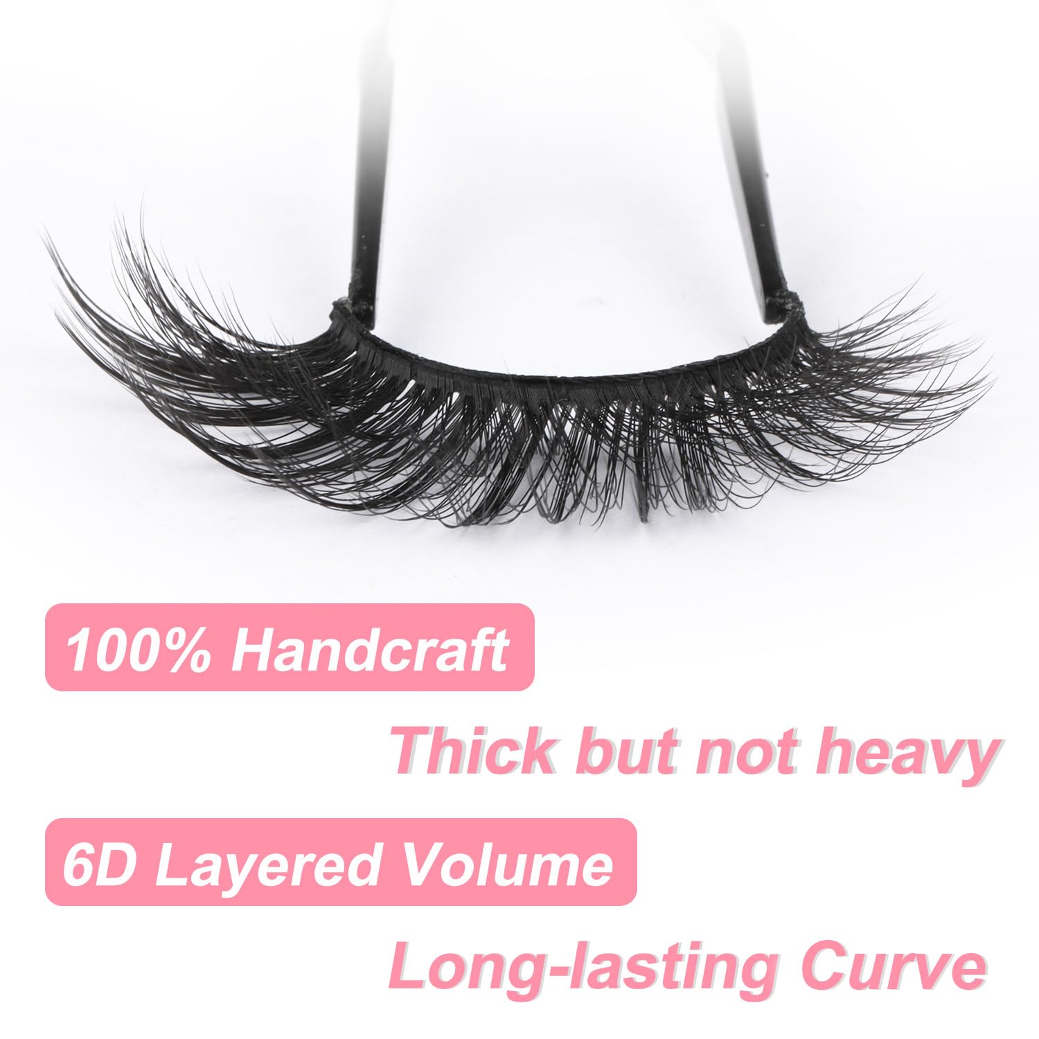 False Lashes Natural Look Wispy Eyelashes Manga Korean Spiky 16mm Short Faux Mink Eyelashes Cat Eye Natural Fake Eyelashes Strip Lashes Pack 14 Pairs