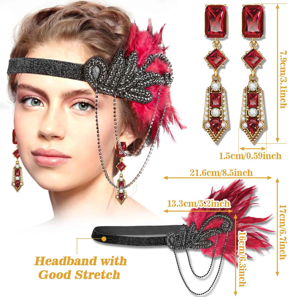 Cridoz Flapper Accessories for Women - 1920s Gatsby & Roaring 20s Style