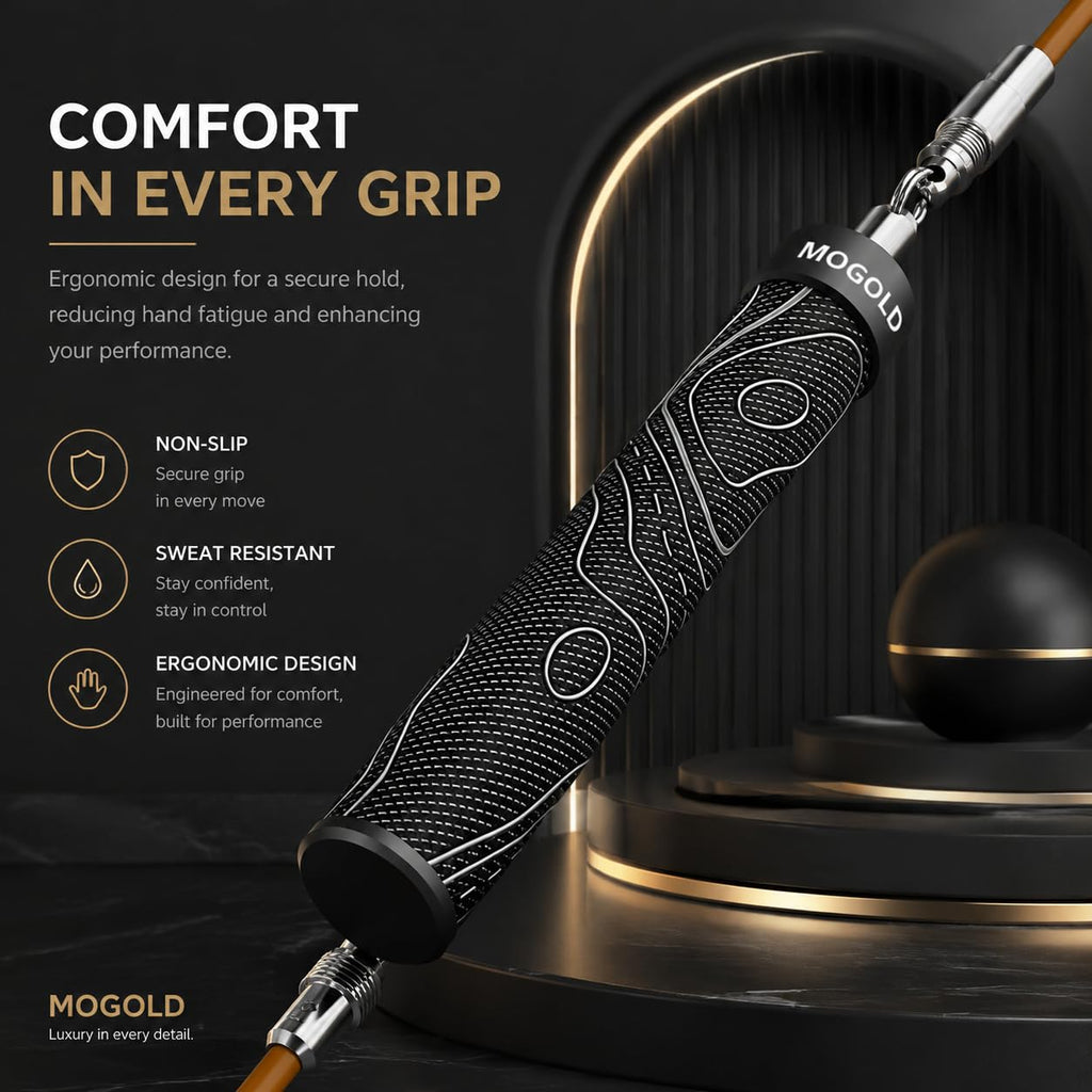 Weighted Jump Rope for Men Women -Interchangeable 1/5lb 1/4lb 1/2lb Heavy jump ropes - 360 Degree Spin - Length Adjustable,Ergonomics Leather Grip Skipping Rope for Fitness Weight Loss & More