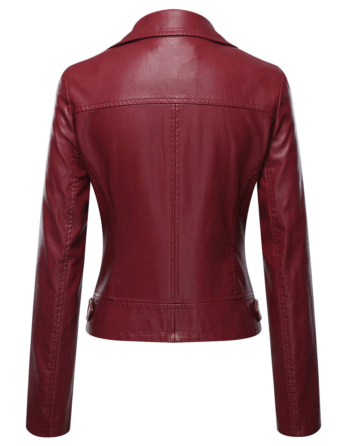 Tanming Women's Faux Leather Moto Biker Short Coat Jacket
