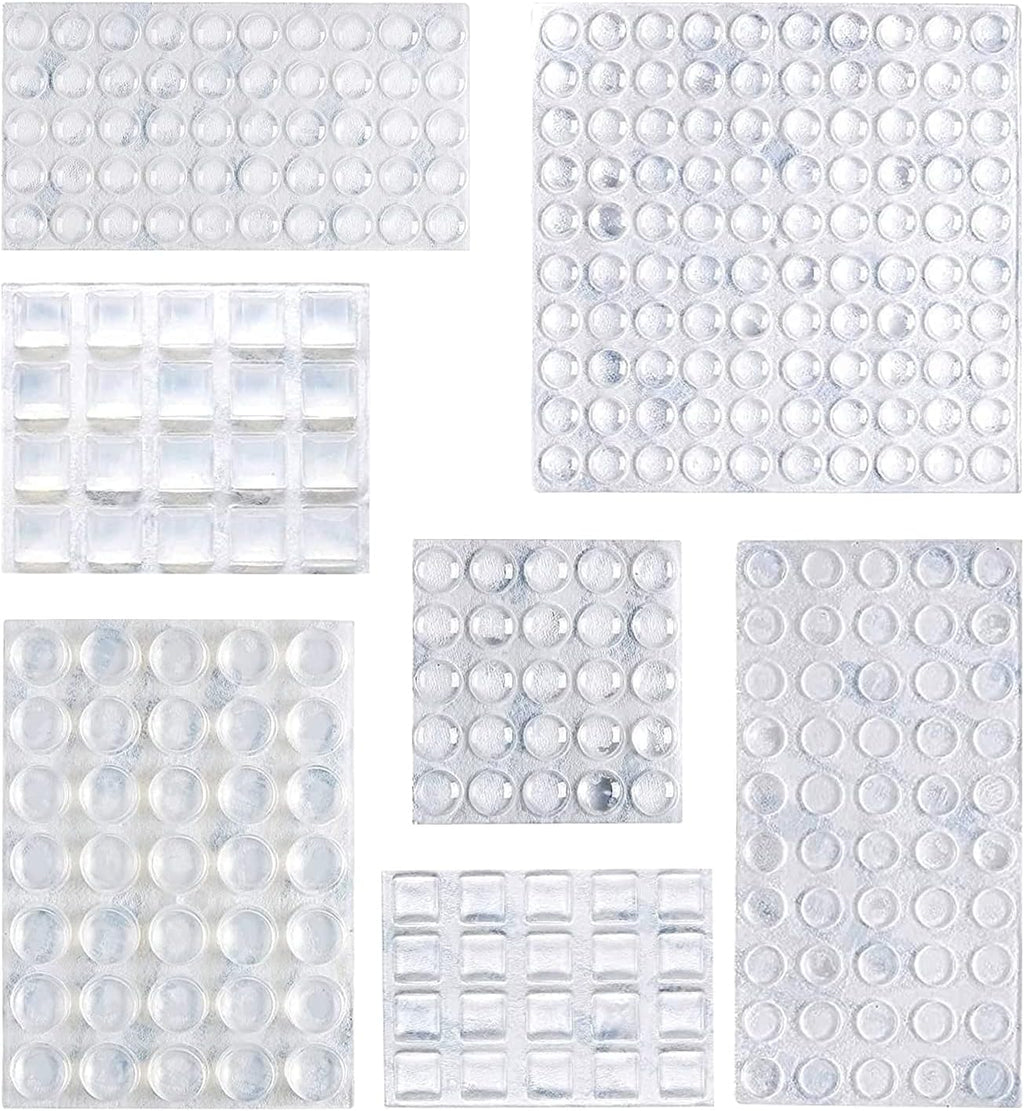 Amazon Basics Cabinet Door Bumpers, Clear Self Adhesive Pads for Surface Protection, Noise Reduction and Sound Dampening, Rubber Stoppers for Drawers and Cupboards, 300-Piece, 6.9 x 4.5 x 0.6 inch