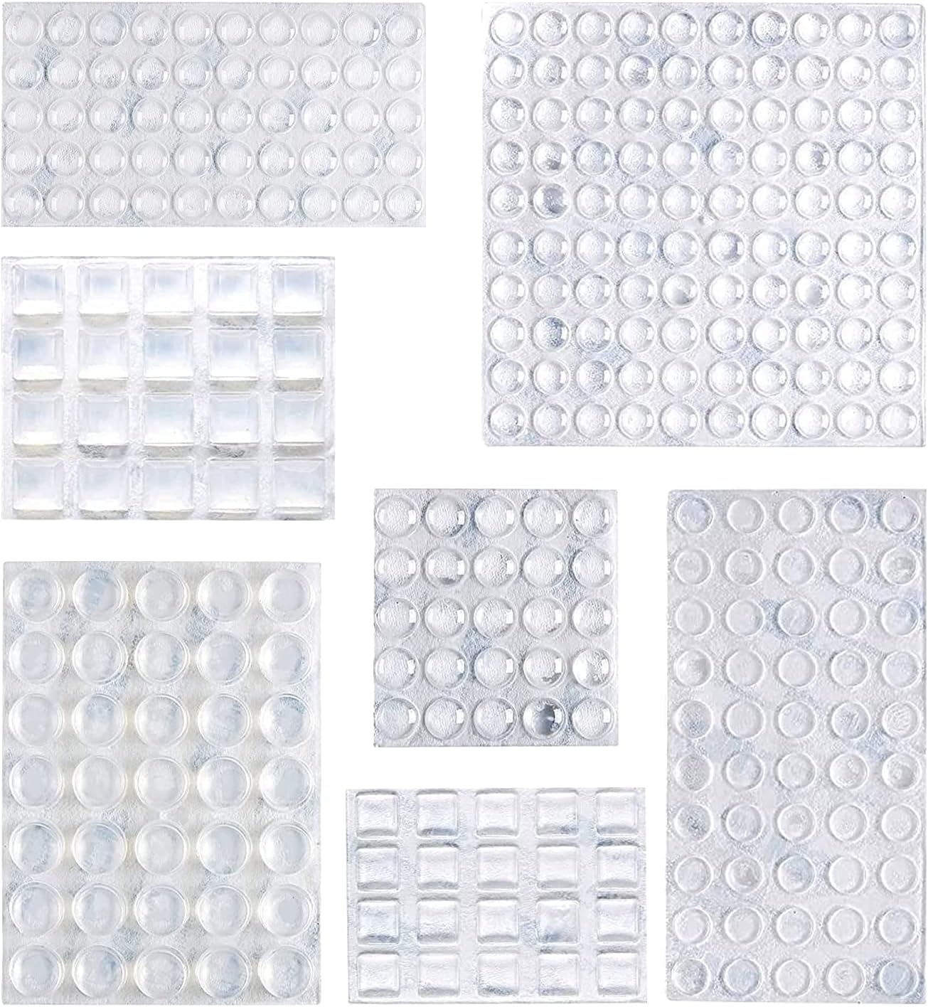 Amazon Basics Cabinet Door Bumpers, Clear Self Adhesive Pads for Surface Protection, Noise Reduction and Sound Dampening, Rubber Stoppers for Drawers and Cupboards, 300-Piece, 6.9 x 4.5 x 0.6 inch