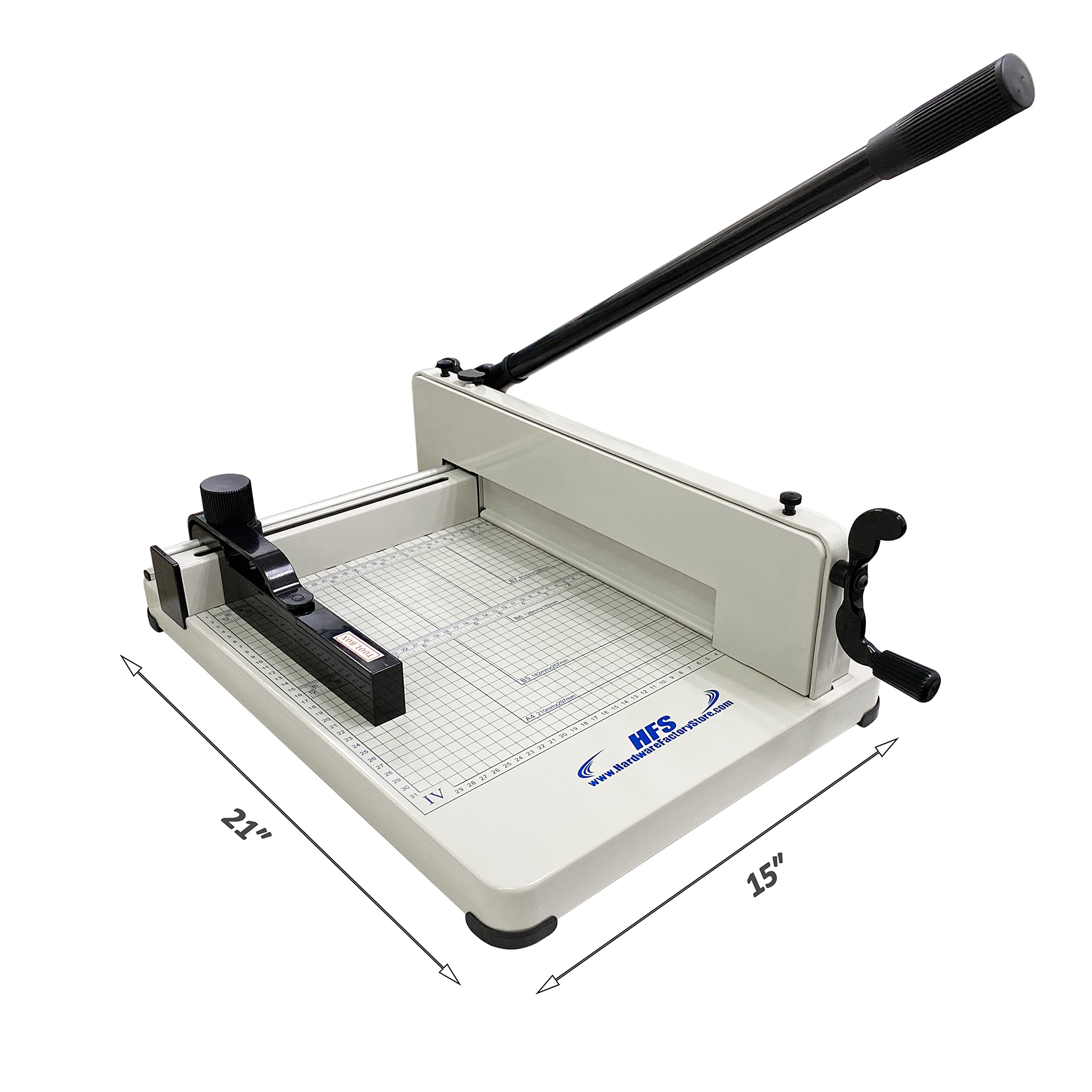 HFS(R) Heavy Duty Guillotine Paper Cutter 400 Sheet Capacity | Solid Steel Construction (A3-17'' paper cutter)