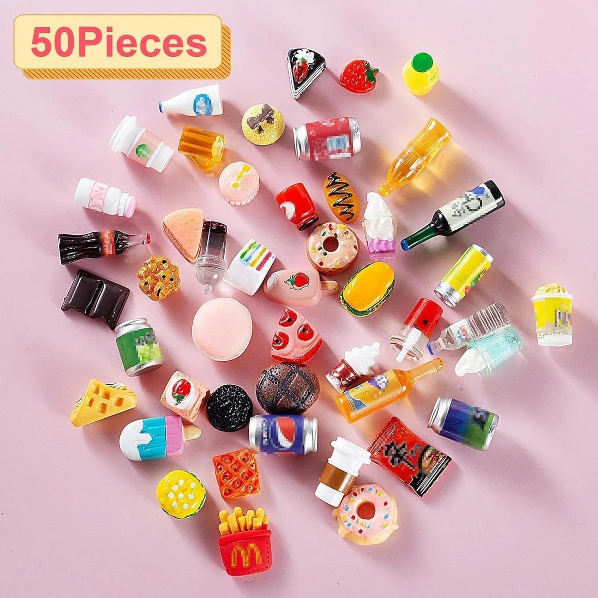 134pcs Mini Shopping Cart Basket Miniature Food Drink Bottle Supermarket Metal Handcart Toys Doll House Store Cosplay Game Dollhouse Grocery Fruit Cake Bread Party Trolley Model Dollar Bills