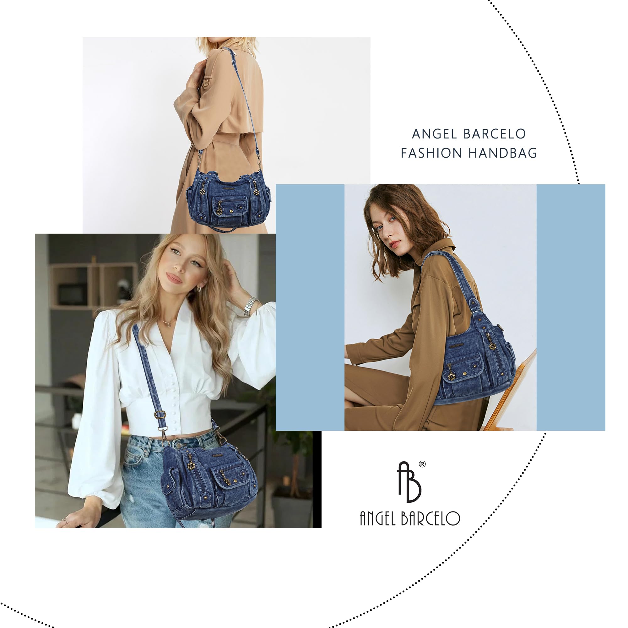 Angel Barcelo Purses for Women Soft PU Leather Shoulder Bag Crossbody Purse and Handbags