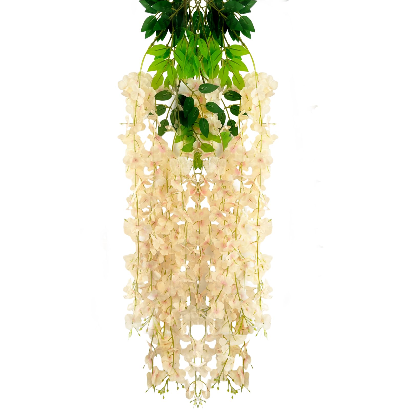 5 Pack Pink Wisteria Hanging Flowers Garland, 3.77 Feet Artificial Flower Vines, Fake Wisteria, Artificial Vines Hanging Garland for Backdrop Outdoor Yard Garden Decor