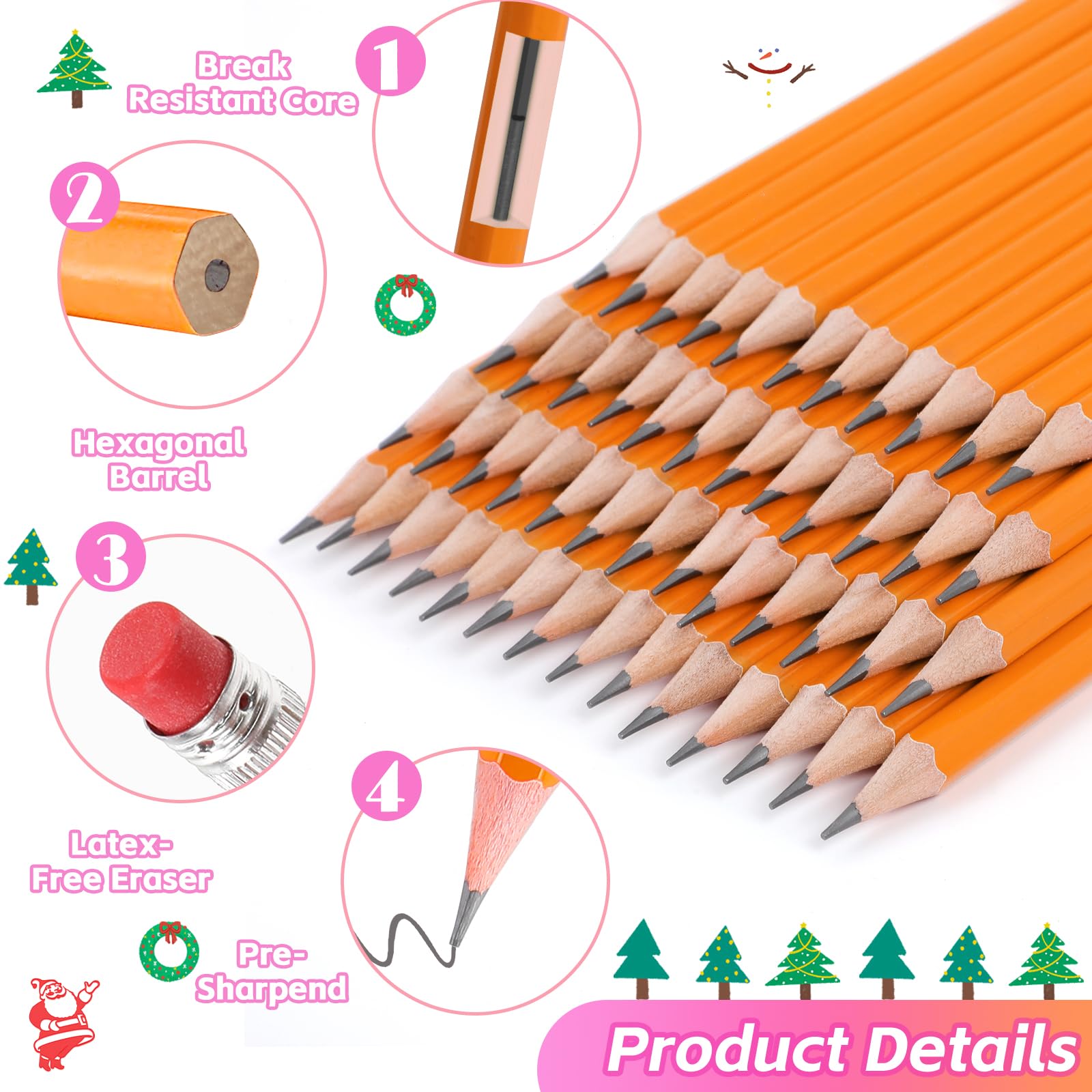 Donyang 600 Pack #2 HB Pencils Bulk, Pre-Sharpened with Erasers, Teacher Supplies Office Essentials Accessories, Number 2 HB Yellow Pencils for Writing, Drawing and Sketching