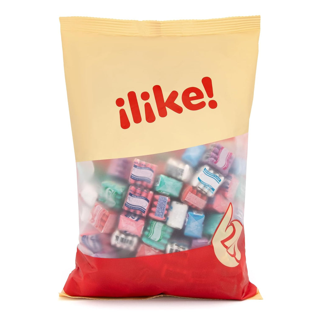 Mexican Chewing Gum | 1.5-Pound Bag | Assorted Flavors | 135 Individually Wrapped Mini Packs | Mint, Cinnamon, Fruit & Floral Flavors | Gum Bulk for Office & Travel