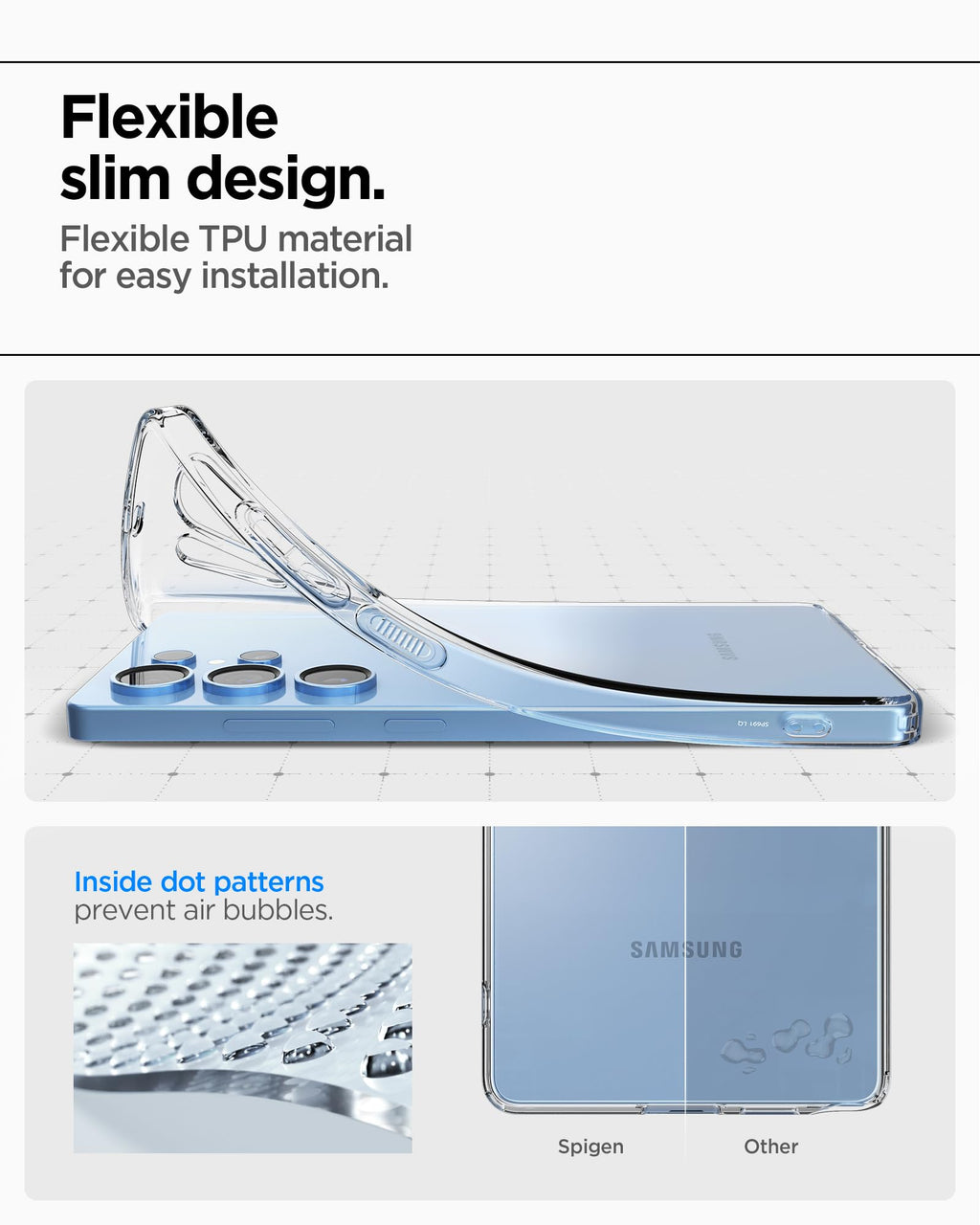 Spigen Liquid Crystal Designed for Galaxy S24 Case (2024) [Military-Grade Protection] - Crystal Clear