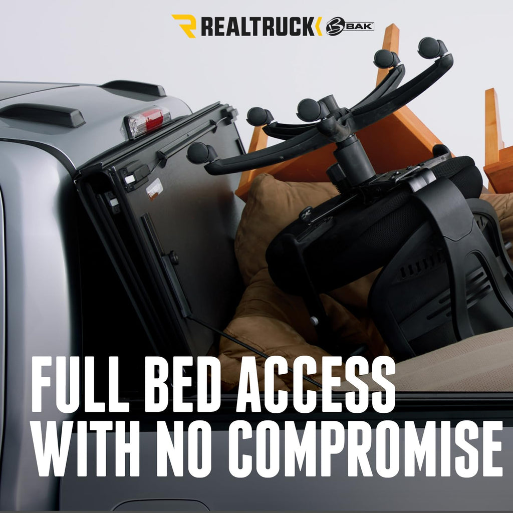 RealTruck BAK BAKFlip F1 Hard Folding Truck Bed Tonneau Cover | 772133 | Fits 2020-2026 Chevy/GMC Silverado/Sierra 2500/3500HD 6' 10" Bed (82.2")