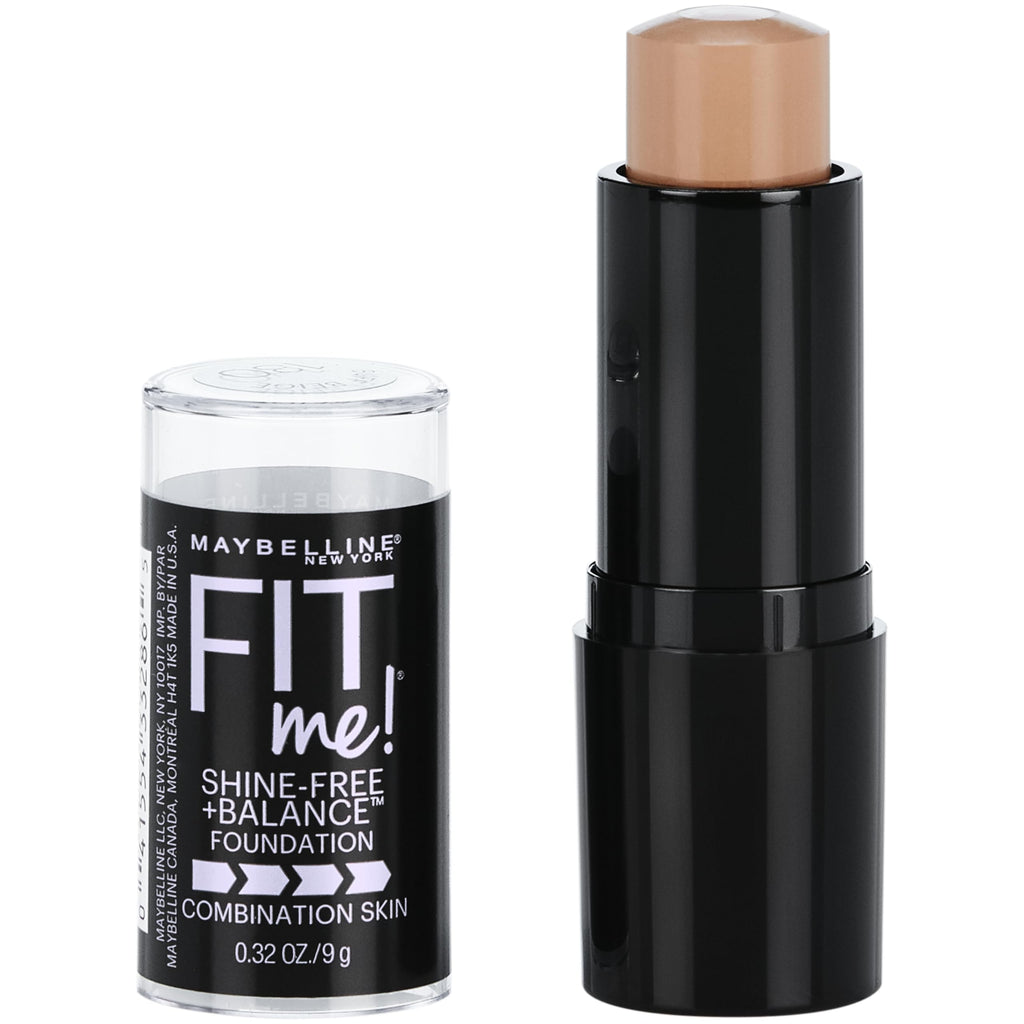 Maybelline Fit Me Shine-Free + Balance Foundation Stick, Multi-Use Face Makeup and Contour Stick For Natural, Matte Coverage, Porcelain, 1 Count