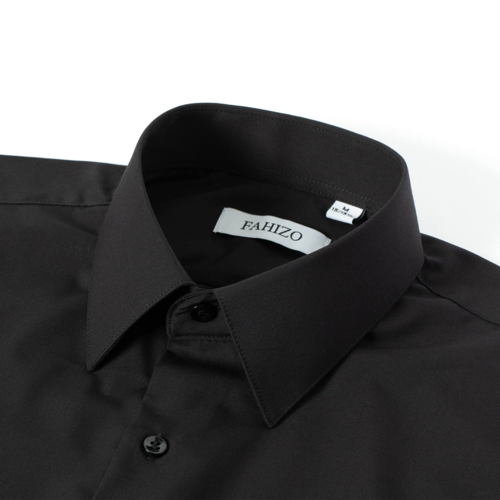 FAHIZO Men's Dress Shirt Casual Regular Fit Stretch Solid Long Sleeve Button Up Shirts