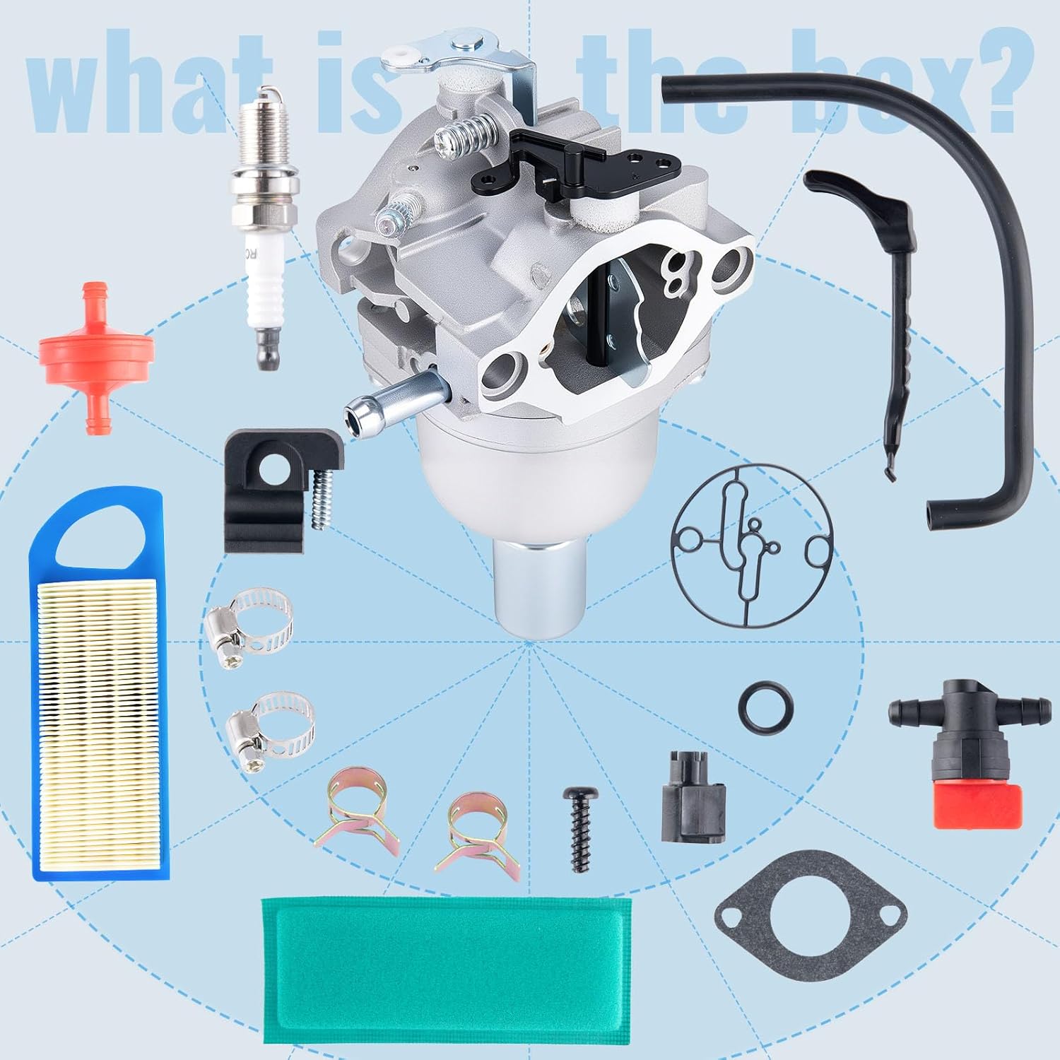 799727 Carburetor Compatible with Briggs & Stratton 799727 698620 794572 14HP 15HP 16HP 17HP 17.5 HP 18HP Intek Engines Lawn Tractor Mower Nikki Carb,with Air Filter kit