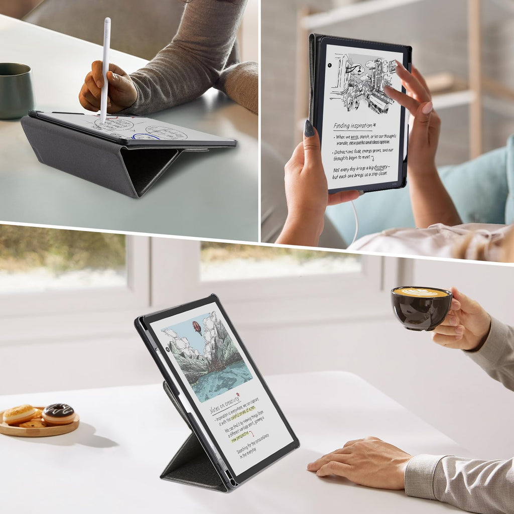 CoBak Stand Case for Kindle Scribe - Premium Folio Leather Cover with Pen Holder, Auto Sleep/Wake - Compatible with 10.2 Inch Kindle Scribe (2022/2024 Release)