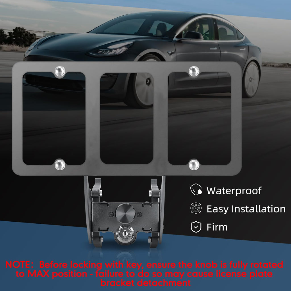 The Original No Drill Front License Plate Holder Fit for 2017-2023 Tesla Model 3& 2020-2024 Tesla Model Y with Safety Design, No Adhesives License Frame