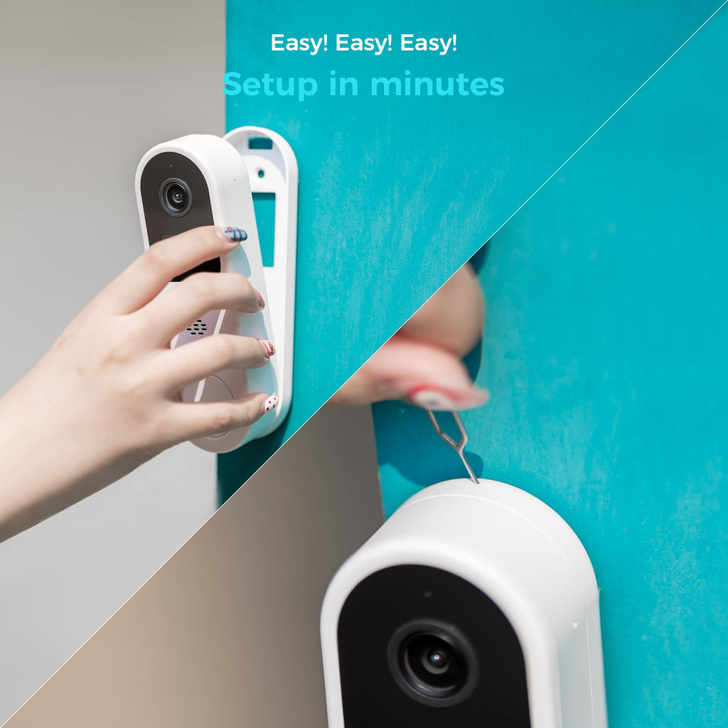 SOVMIKU Vicohome DB3 2K Smart Video Doorbell with Chime, Home Security Battery Camera Wireless, Audible Alarm, Easy to Setup, Human Detection,Two Way Audio, 2.4GHz Wi-Fi, No SD Slot