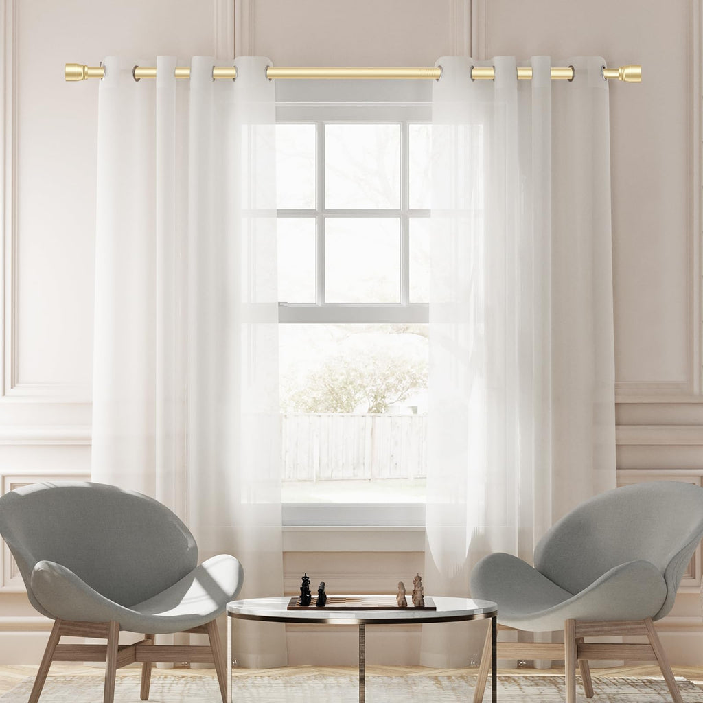 1” Diameter brown curtain rod Itself is 30 to 60 inch. 1 Pack Fits 30-54 inch Windows with Heavy Duty Adjustable brown curtain rods Splicing Metal Extra Long Curtain Rod