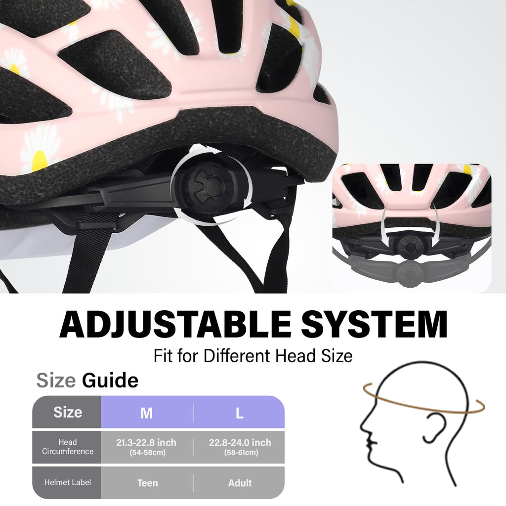 Youth Adult Road Bike Helmet, Men Women Adjustable Mountain Bicycle Helmet with Detachable Visor, 2 Sizes for Age 8-14+ Youth, Kids, Adult