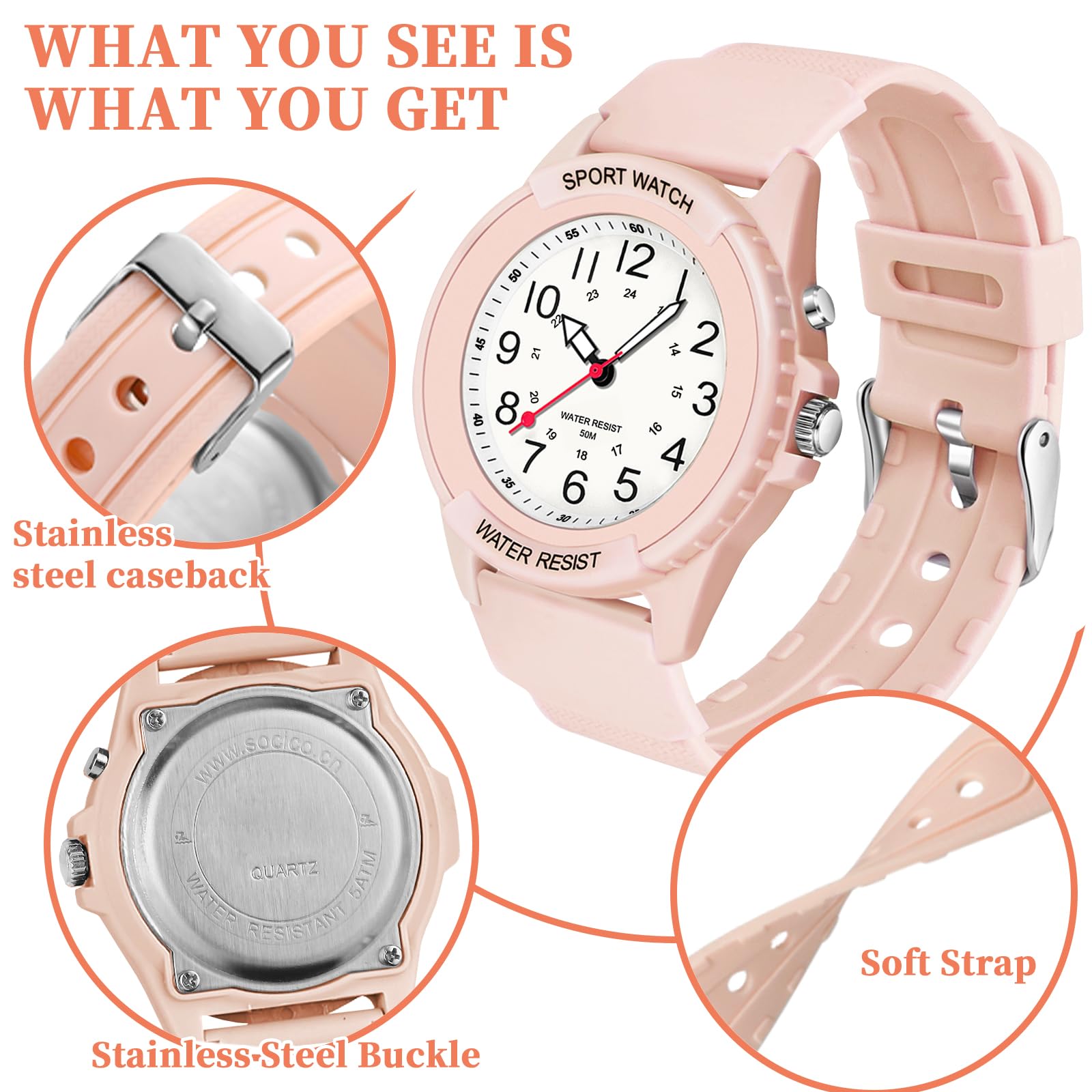 PROKING Waterproof Nurse Watch for Medical Professionals Students Women Men, Night Light, 12/24 Hour Military Time Easy to Read Dial, Second Hand Watch for Nursing Day Gifts