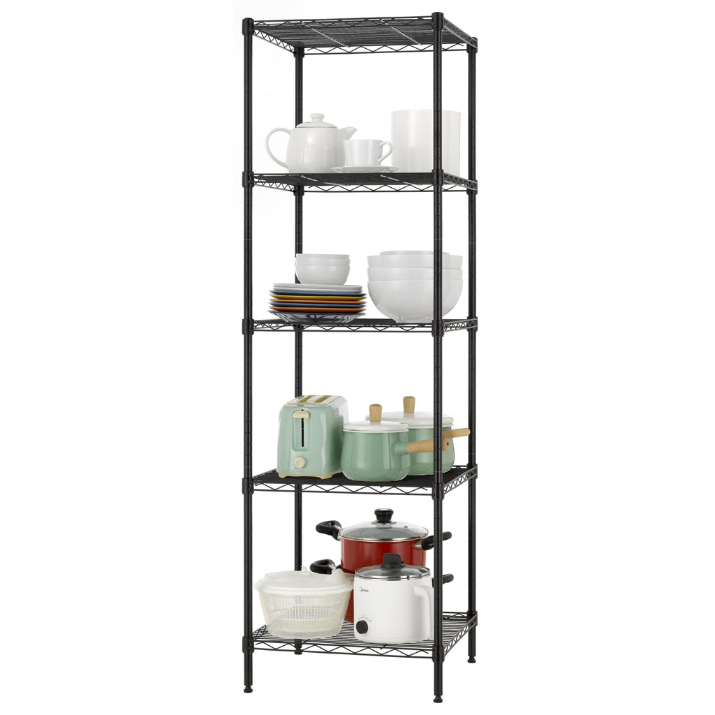 Finnhomy Heavy Duty 5 Tier Wire Shelving Unit, 18x18x59-inches 5 Shelves Storage Rack, Metal Shelving with Thicken Steel Tube, NSF Certified, Chrome