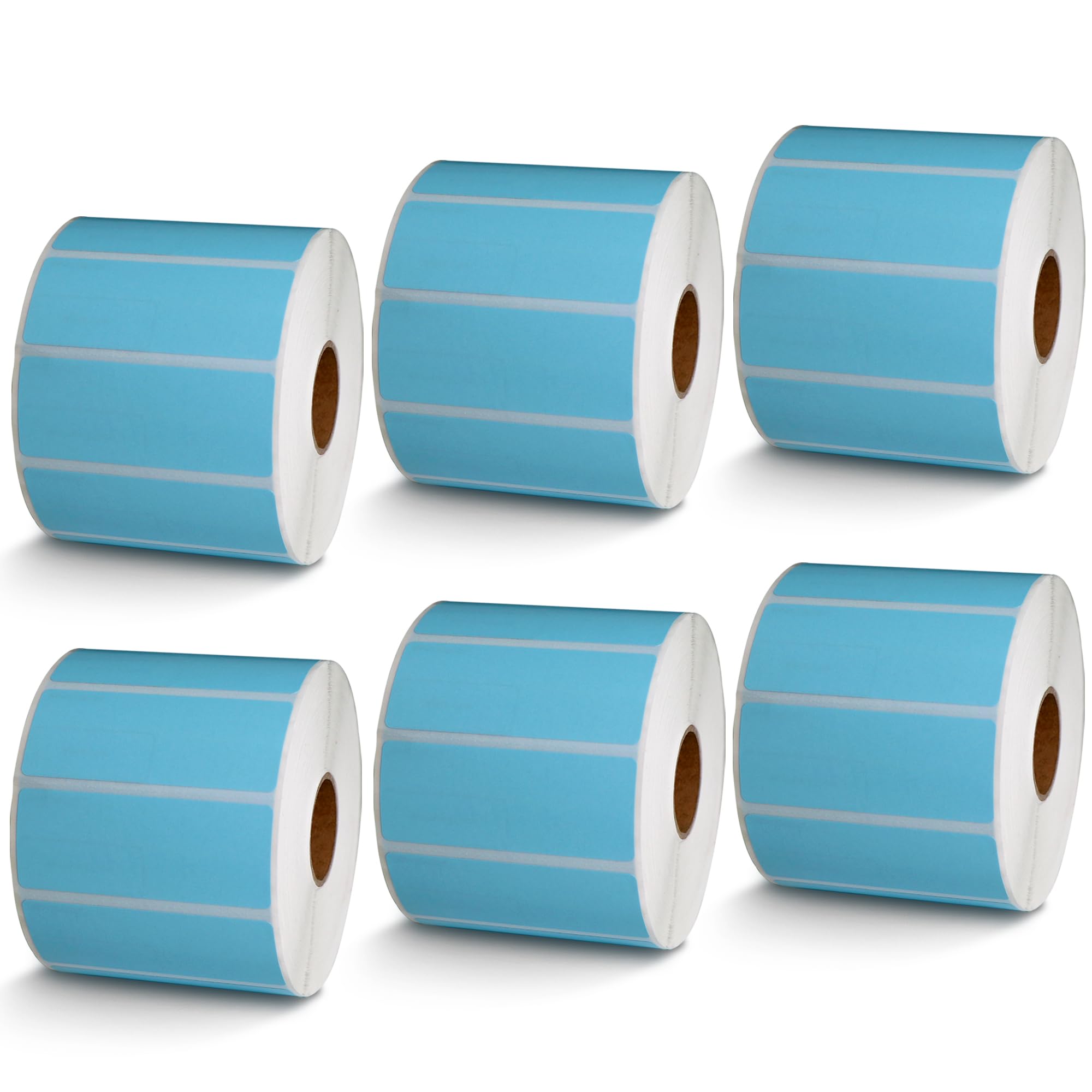 BETCKEY - 1" x 0.5" Small Labels Compatible with Zebra & Rollo Label Printer, Premium Adhesive & Perforated[Light Blue, 6 Rolls, 14580 Labels]