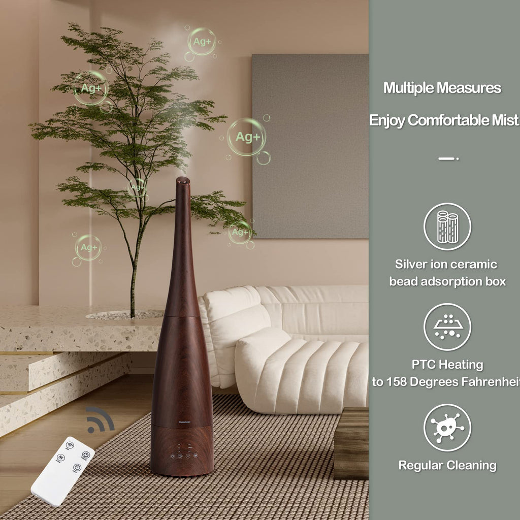 Warm and Cool Mist Humidifier for Home/Bedroom with Remote Control 2.3L Smart Air Humidifier for Desk/Office/Bedroom 25dB Whisper Quiet with Auto Shut off