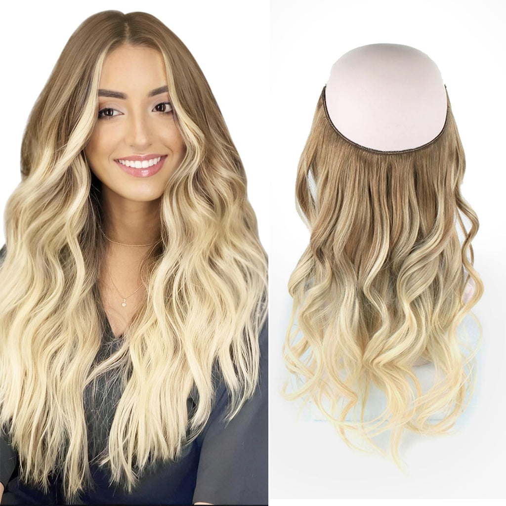 Sassina Invisible Wire Hair Extensions Real Human Hair with Transparent Wire Adjustable Size Secure Clips Natural Straight Secret Miracle Hairpiece, #1 Jet Black 12 Inch 70 Gram