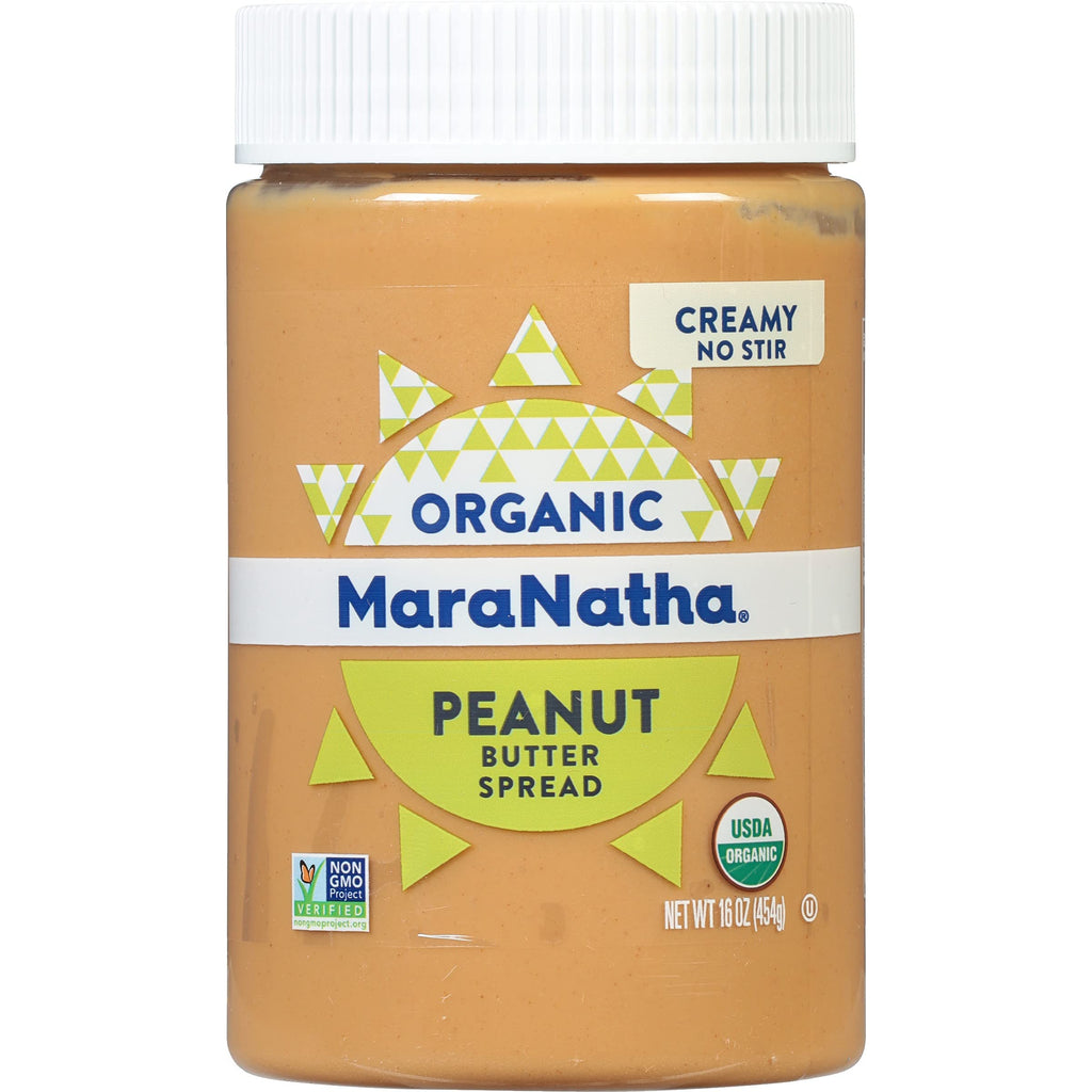 MaraNatha Organic Creamy Peanut Butter Spread, No Stir, 16 Ounce Jar