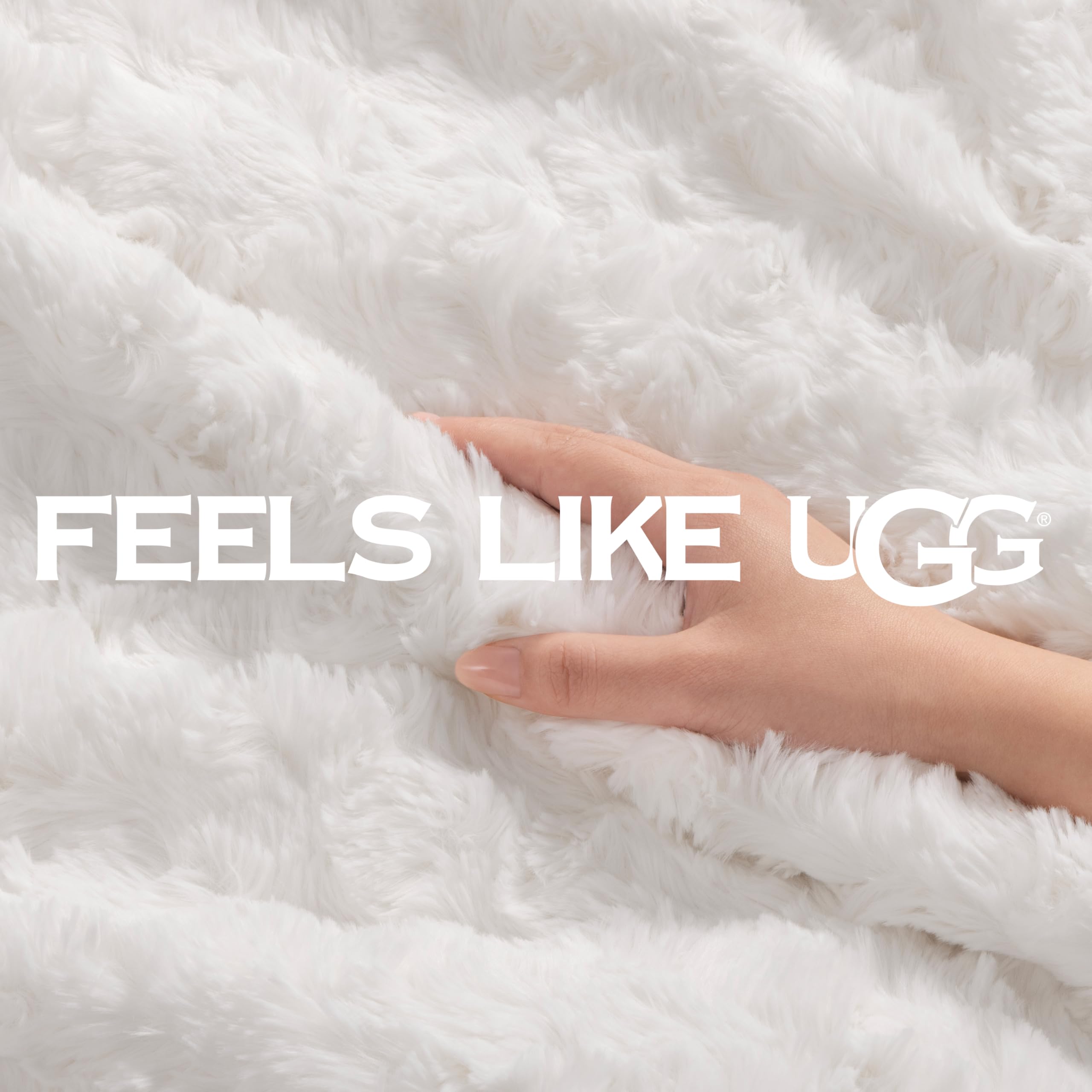 UGG Adalee Faux Fur Twin Size Blanket, Warm Cozy Blanket, Extra Large Throw for Sofa, Washable Bedding for Twin XL Size Bed, Cute Room Decor, 66" x 90", Oyster Brown