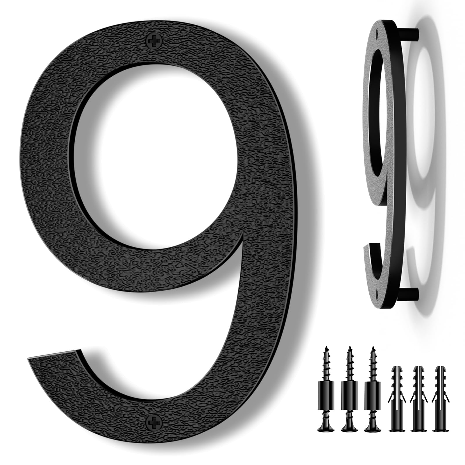 8 Inch Black Floating Arrow Signs, Modern Outdoor Plastic Directional Signs for Wall Yard Street