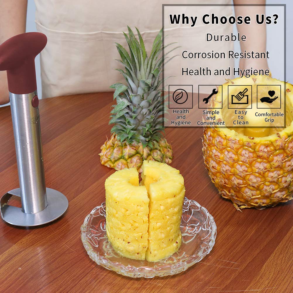 Pineapple Corer, [Upgraded, Reinforced, Thicker Blade] Newness Premium Pineapple Corer Remover, Stainless Steel Pineapple Core Remover Tool for Home & Kitchen with Sharp Blade for Diced Fruit Rings