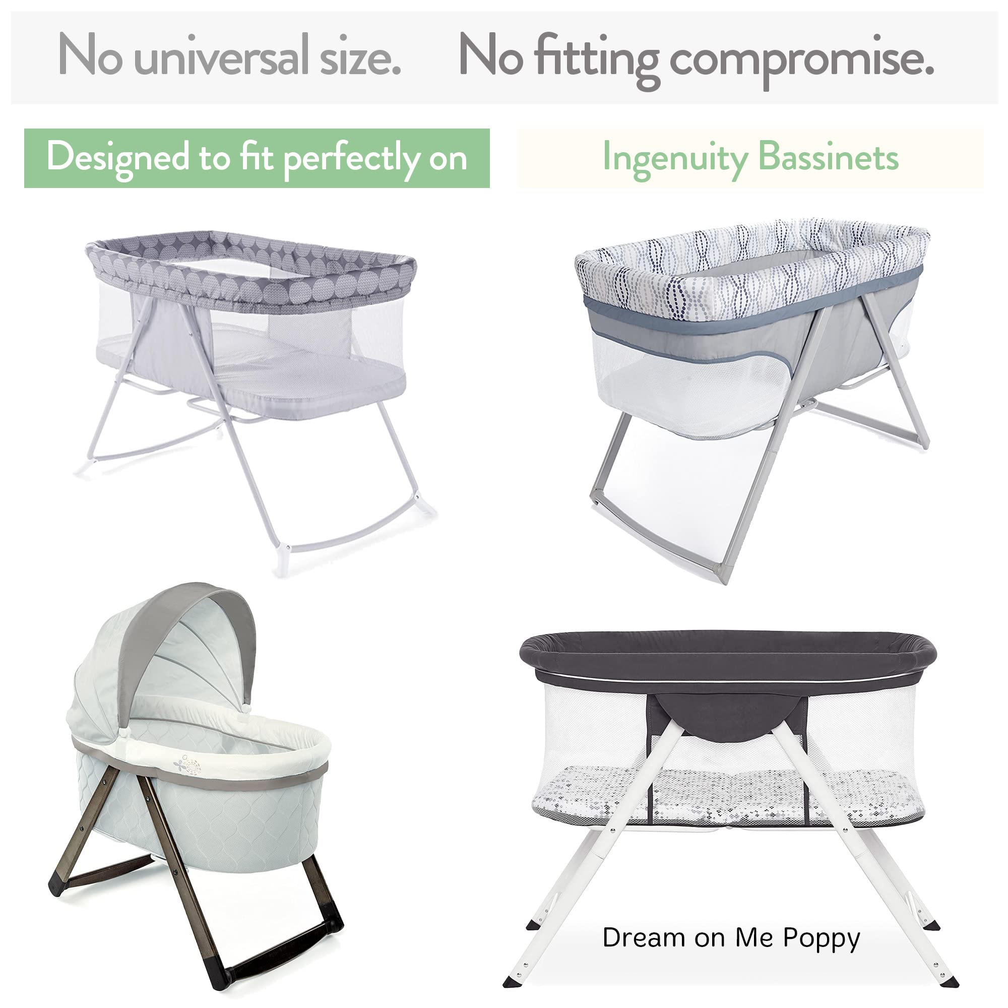 Joey + Joan Bassinet Sheets Compatible with 4moms Mamaroo Sleep Bassinet - Fits 18 x 30 Inch Oval Bassinet Mattress – Buttery Soft 100% Cotton – 2 Pack – Farm Animals – 2 Pack