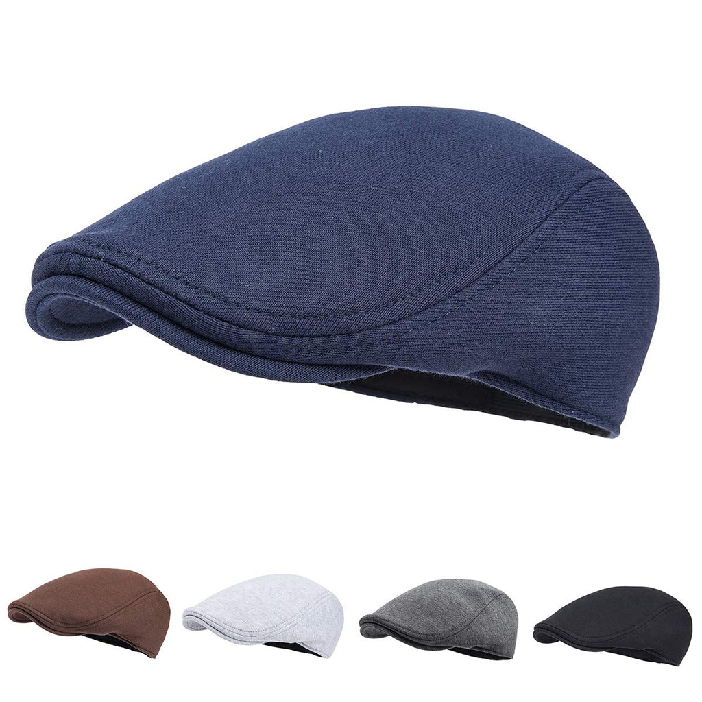 FEINION Men Cotton Newsboy Cap Soft Fit Cabbie Hat