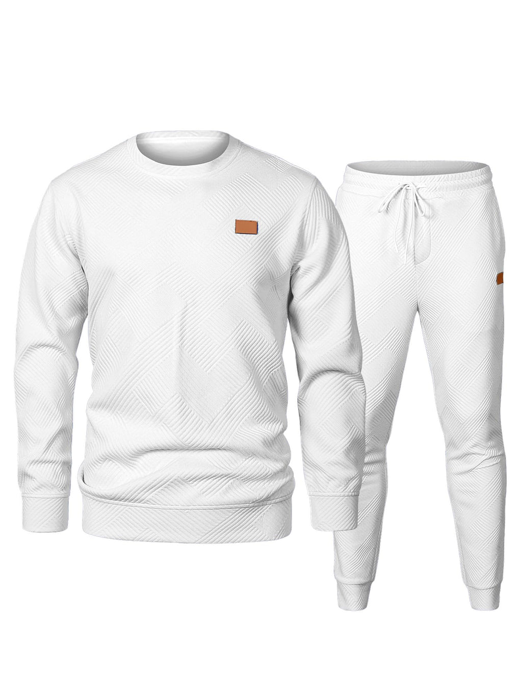 JMIERR Men's 2 Piece Outfits Knit Jacquard Pullover Sweatshirt Tracksuit & Joggers Sweatpants Sweatsuit Sets with Pockets