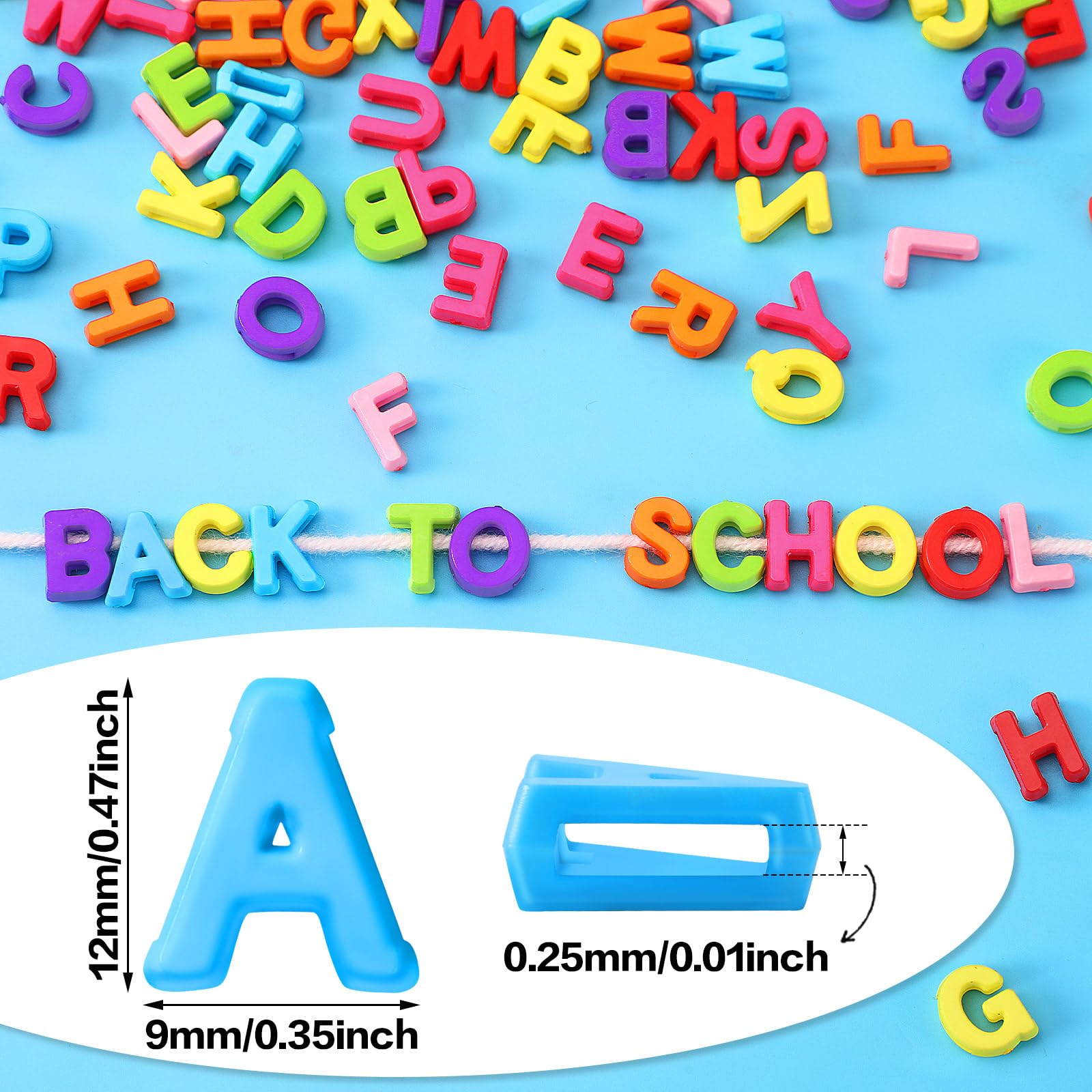Augshy 700PCS White Letter Beads Alphabet Beads for Making DIY (6mm) | Premium Acrylic Cube Shape, Ideal Bracelets and Keychains, Large Hole Design for Easy Paracord Threading