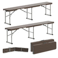6ft Plastic Folding Bench with Carrying Handle & Lock, Portable Outdoor Bench in Garden Picnic Camping Dining Party Seat, Waterproof Bench for Soccer Activities, Firm and Durable (2Pack C)