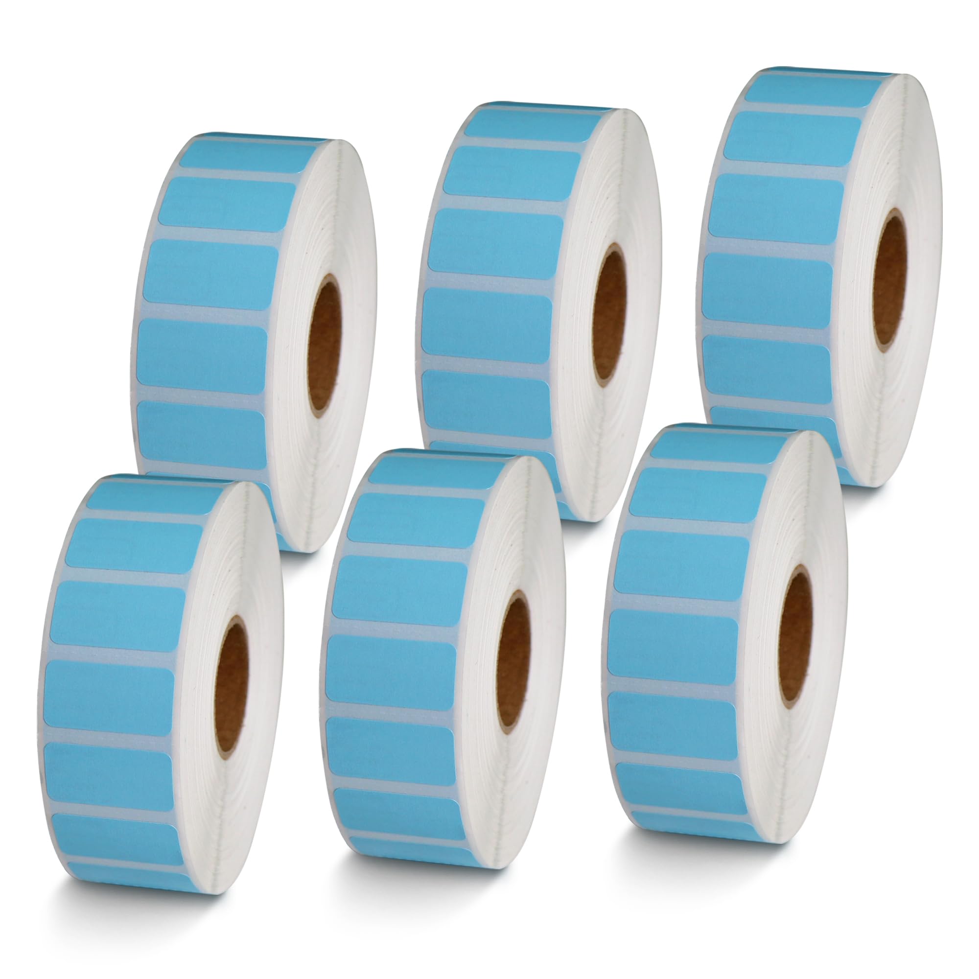 BETCKEY - 1" x 0.5" Small Labels Compatible with Zebra & Rollo Label Printer, Premium Adhesive & Perforated[Light Blue, 6 Rolls, 14580 Labels]